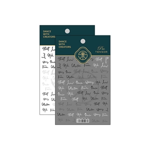 Ultrathin nail art stickers with gradient cursive text and calligraphy designs