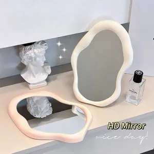 Makeup Mirror Irregular Cloud Wavy Plastic Desktop Folding Wall Mounted Cosmetic Mirror For Bedroom Decor