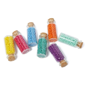 Perline di vetro colorate 3mm per gioielli fai da te in bottiglie di vetro con sughero