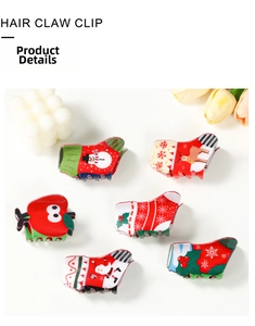 Lot de 6 pinces à cheveux de Noël avec motifs bonhomme de neige, renne et Père Noël