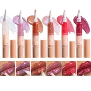 Set de seis brillos de labios con purpurina y pincel suave para un acabado muy brillante