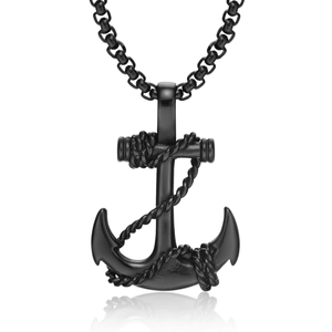 Ship Anchor Pendant Necklace Stainless Steel Hip Hop Punk Style Men's Jewelry