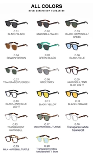 Grid display of round frame sunglasses in various colors with high-quality acetate frames