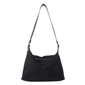Minimalistische schwarze Damen-Schultertasche mit großem Fassungsvermögen aus Nylon