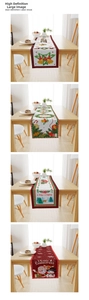 Détails de quatre chemins de table de Noël avec motifs festifs et carreaux rouges