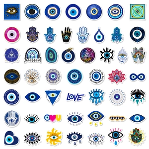 Vari adesivi in vinile impermeabili occhio del male e mano di hamsa per decorazione