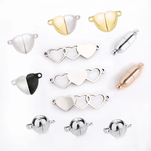 Magnetic Clasp Heart Connector Alloy Stainless Steel Jewelry Findings For DIY Bracelet Necklace Craft