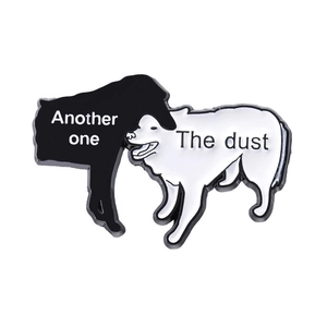 Classic rock band theme enamel pin set with Another One Bites The Dust text design