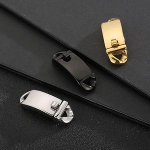 Polished titanium steel flat buckle connectors in gold, silver, and black metal finish
