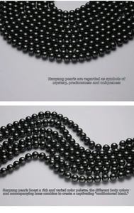 Close-up of black South Sea pearls with deep green and purple metallic luster
