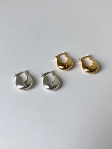 925 Sterling Silver U-Shaped Hoop Earrings Minimalist Geometric Polished Jewelry For Women