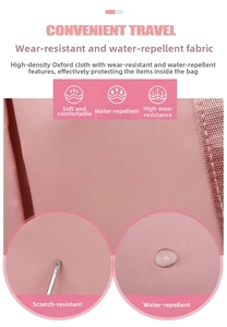 Waterproof and scratch-resistant pink high-density Oxford fabric detail for travel bags