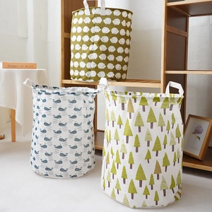 Foldable Laundry Basket Large Capacity Cotton Linen Storage Bin With Handles For Clothes Toys Nursery Home Decor