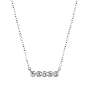 Collana in argento sterling S925 con cinque pietre di moissanite a taglio brillante