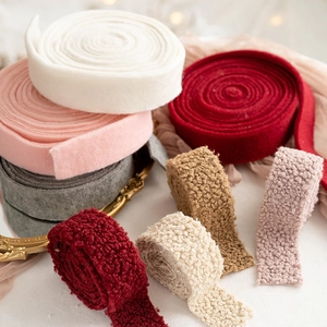 Assorted DIY wool felt ribbons in multiple colors for Christmas tree decorations