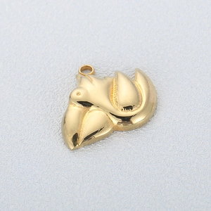 Polished golden stainless steel pelican animal pendant charm for necklace jewelry