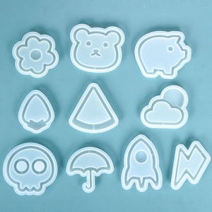 Set de 10 moldes de silicona con formas de animales y frutas para manualidades DIY