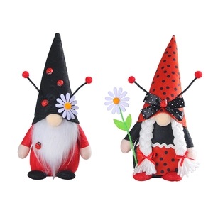 Nordic ladybug gnome plush dolls set for Christmas and Halloween home decorations