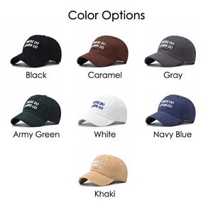 Cotton baseball cap with WHERE DO CLOUDS GO embroidery in seven distinct colors