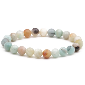Single layer 8mm tiger eye agate beaded bracelet with multicolored natural stone round beads
