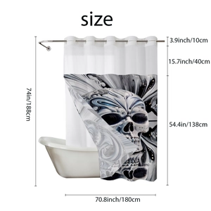 Waterproof marble skull shower curtain with dimensions 180x188cm for modern bathroom decor