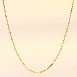 Dettaglio della collana a catena veneziana in acciaio inossidabile placcato oro 18K