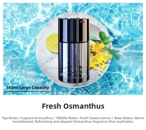 Detail view of 160ml black translucent car aromatherapy diffuser with osmanthus scent