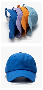 Detailed view of breathable cotton baseball caps showing stitching and various color options