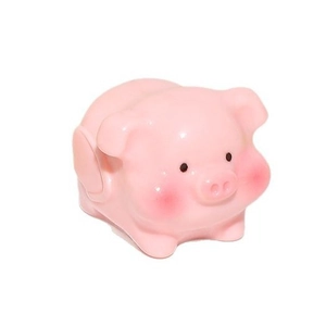 Cute pink resin chubby pig figurine for DIY crafts and creative desk decoration