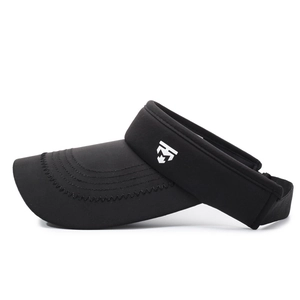 Men's summer black open top sun hat with breathable quick-dry fabric and wide brim