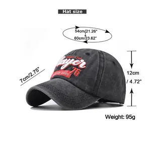 Size chart showing baseball cap dimensions: 54-60cm circumference and 7cm brim length