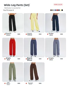 Detailed grid view showing eight color options for high-waisted yoga pants and sports sets