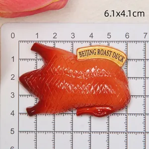 Detailed size view of Peking Roast Duck fridge magnet showing 6.1x4.1cm measurements