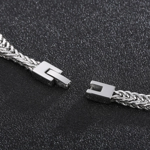 Men's silver titanium steel necklace featuring a unique irregular wave texture snake chain