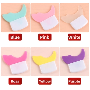 Set of 6 colorful silicone eyelash shields and eyeliner stencils in various vibrant colors