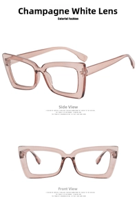 Detalle de montura de gafas cat-eye rosa champán con bisagras metálicas resistentes
