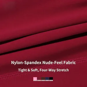 Tiefrotes Yoga-Set aus Naked-Feel-Gewebe mit hoher Elastizität und Stricktextur