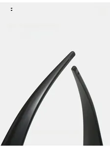Detail shot of black curved mirror legs for Y2K cycling glasses showing comfortable fit