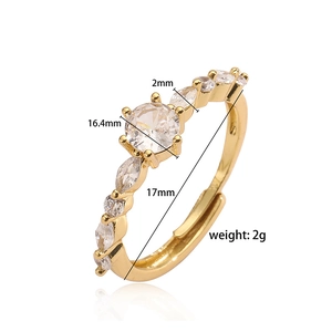 Technical drawing of V-shaped gold ring showing 17mm inner diameter and 2g weight details