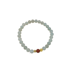 Bracelet élégant en perles de jade Hetian avec accents d'ambre dans un style chinois chic