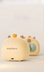 Close-up of the Capybara smart alarm clock showing the Type-C charging port and buttons