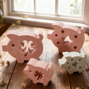 Star and clover hollow pig resin silicone mold set for DIY plaster ornaments