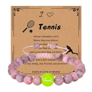 Bracciale tennis in pietra zebra rosa con ciondolo a pallina e carta regalo