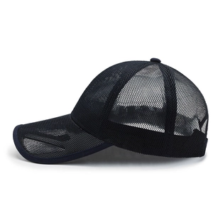 Men's breathable black mesh baseball cap with lightweight design for outdoor sports