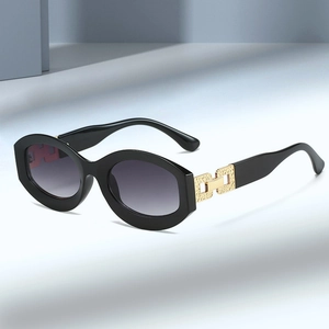 Fashion Oval Square Frame Sunglasses UV400 Retro PC AC Metal Decor Chic Ins Style For Women Men