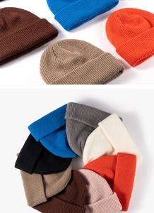 Autumn winter cozy ribbed knit beanie hat, versatile solid color casual skull cap for men women