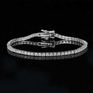 925 Sterling Silver Moissanite Tennis Bracelet For Women Minimalist Luxury Round Pave Set Jewelry Gift With Certificate
