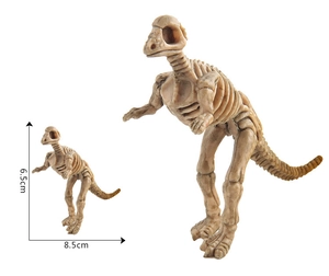 Detailansicht eines Mini-Dinosaurier-Skeletts aus PVC mit Maßen 8,5 cm x 6,5 cm