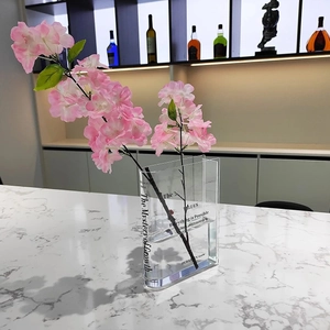 Clear Acrylic Book Shaped Vase Creative Minimalist Desktop Flower Arrangement Ornament For Modern Home Decor