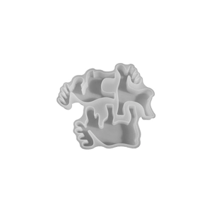 Grey silicone mold for DIY Christmas elk candles and resin crafts with unique melt edges